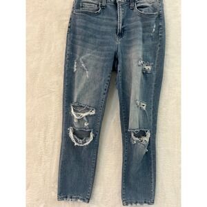 Flying Monkey Distressed High Rise Skinny Jeans Medium Wash 24 F4269 Distressed